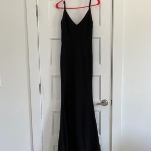 LuLu's black spaghetti strap formal gown